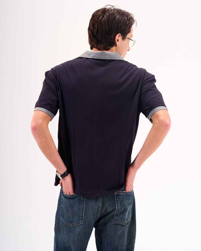 Textured Grey Collar Polo
