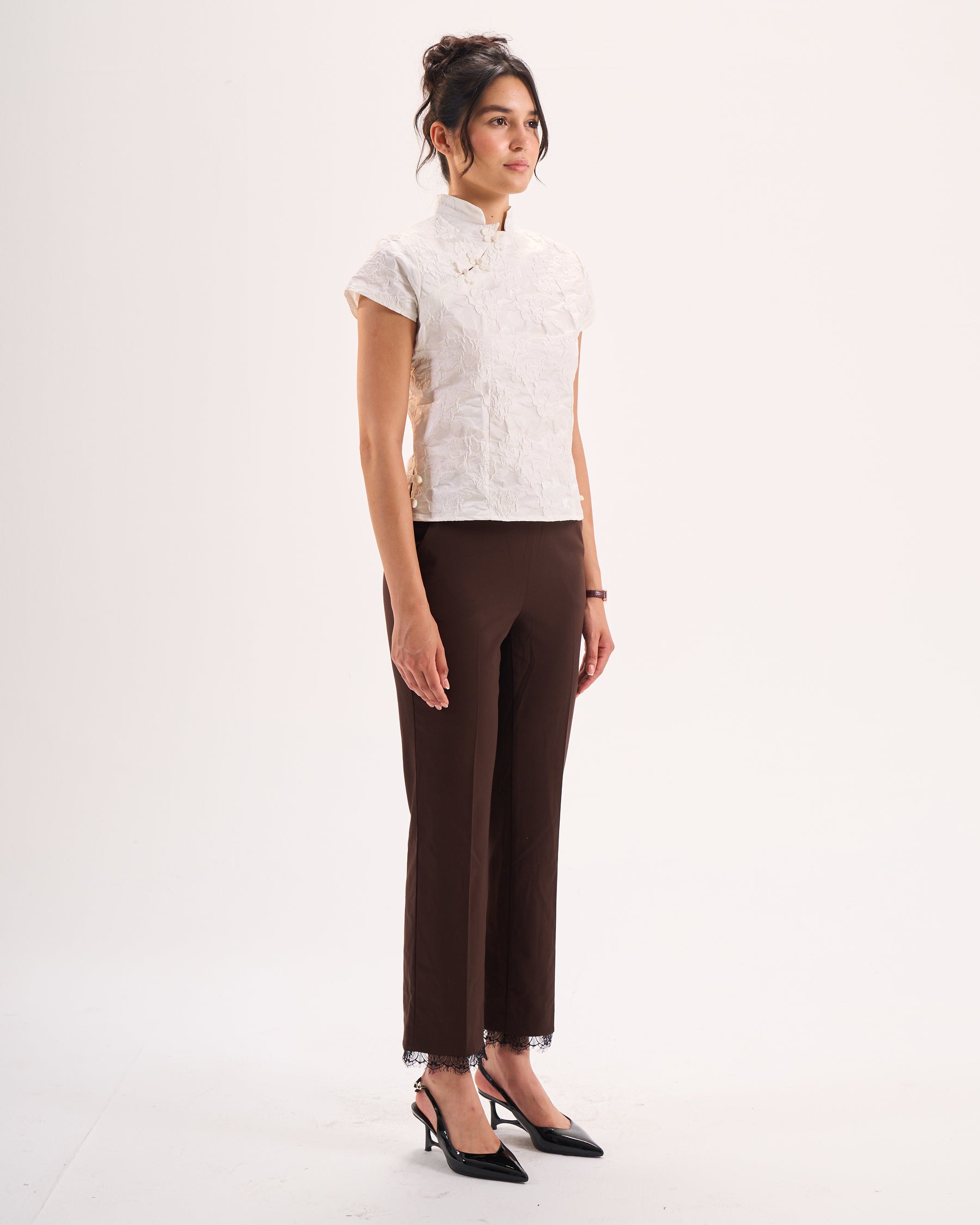 White Qipao top