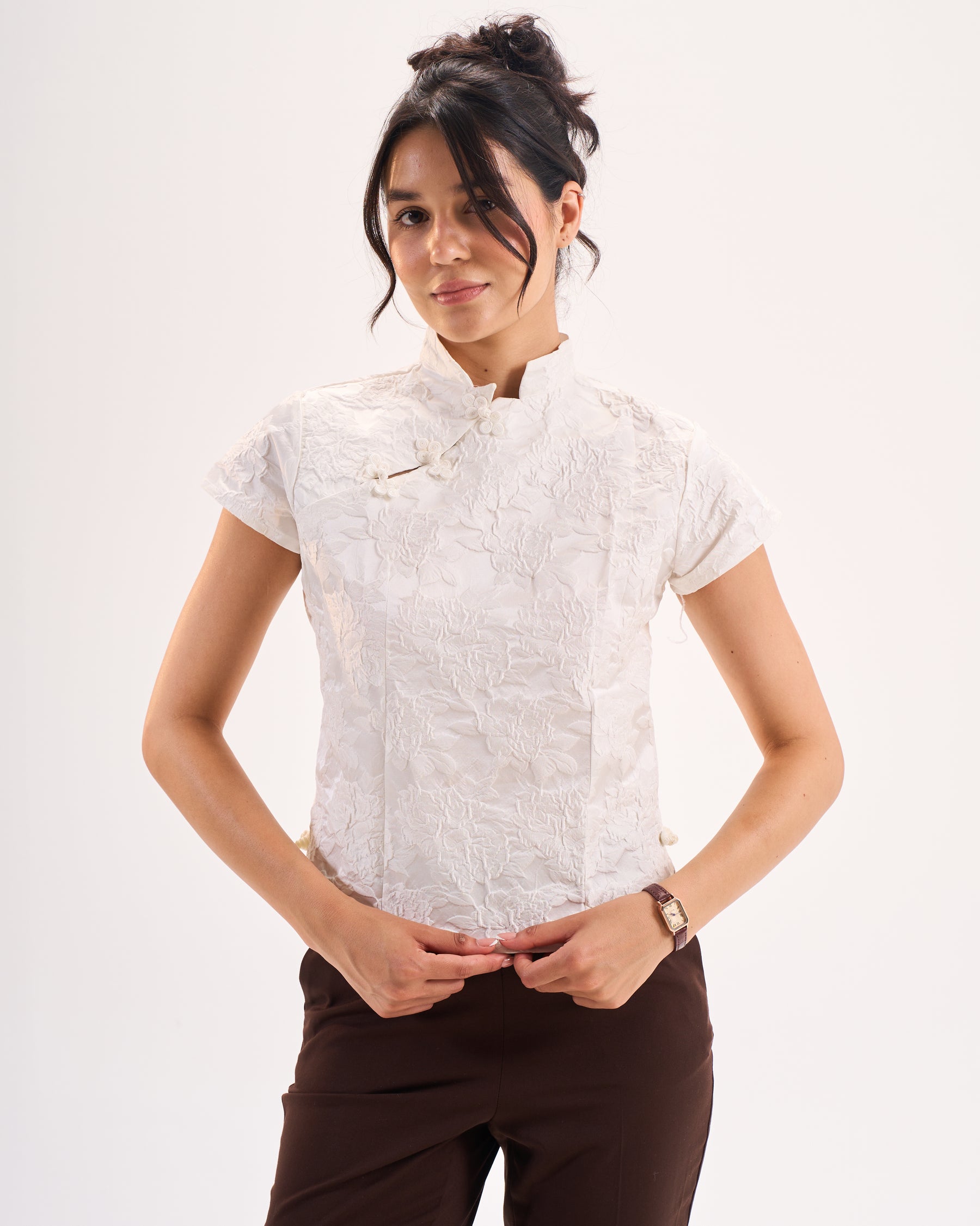 White Qipao top