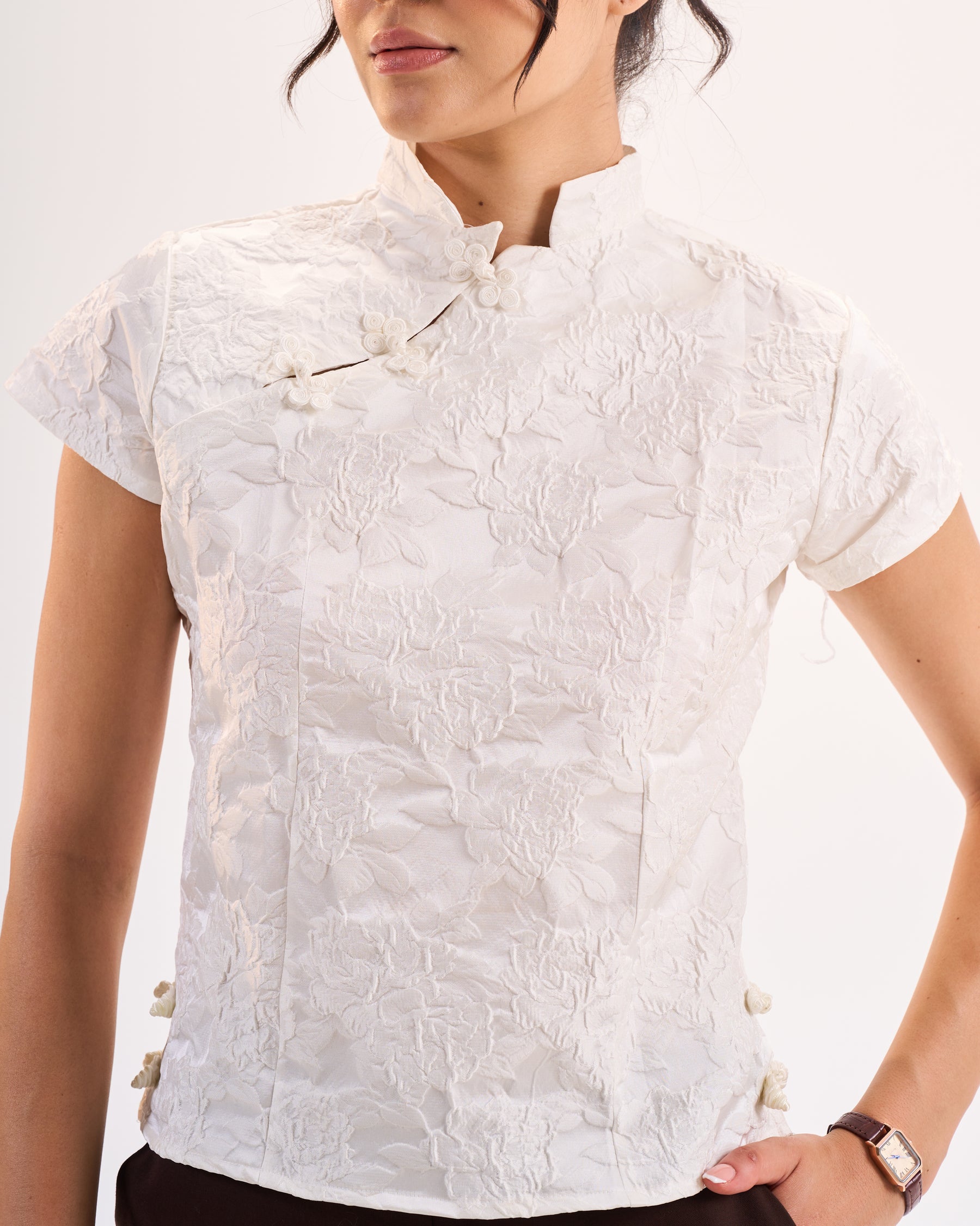 White Qipao top