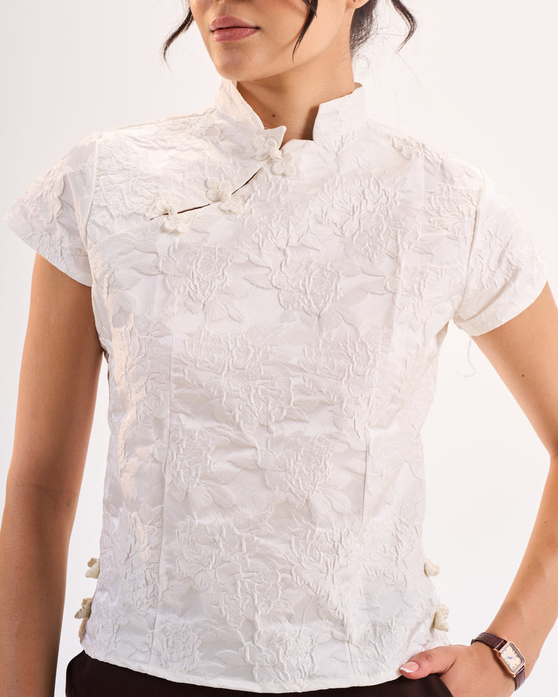 White Qipao top