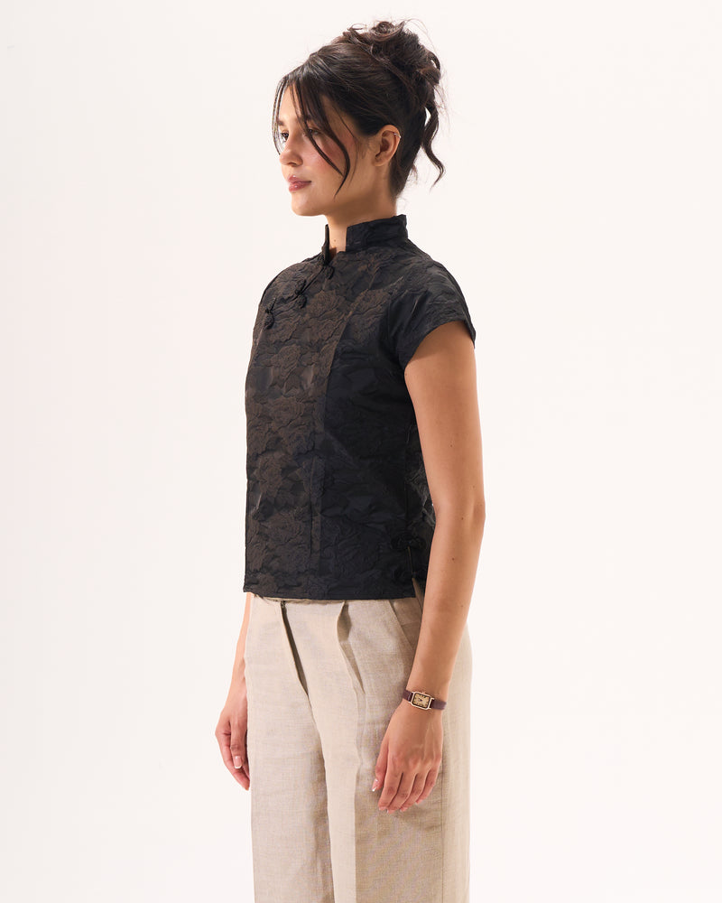 Black Qipao Top