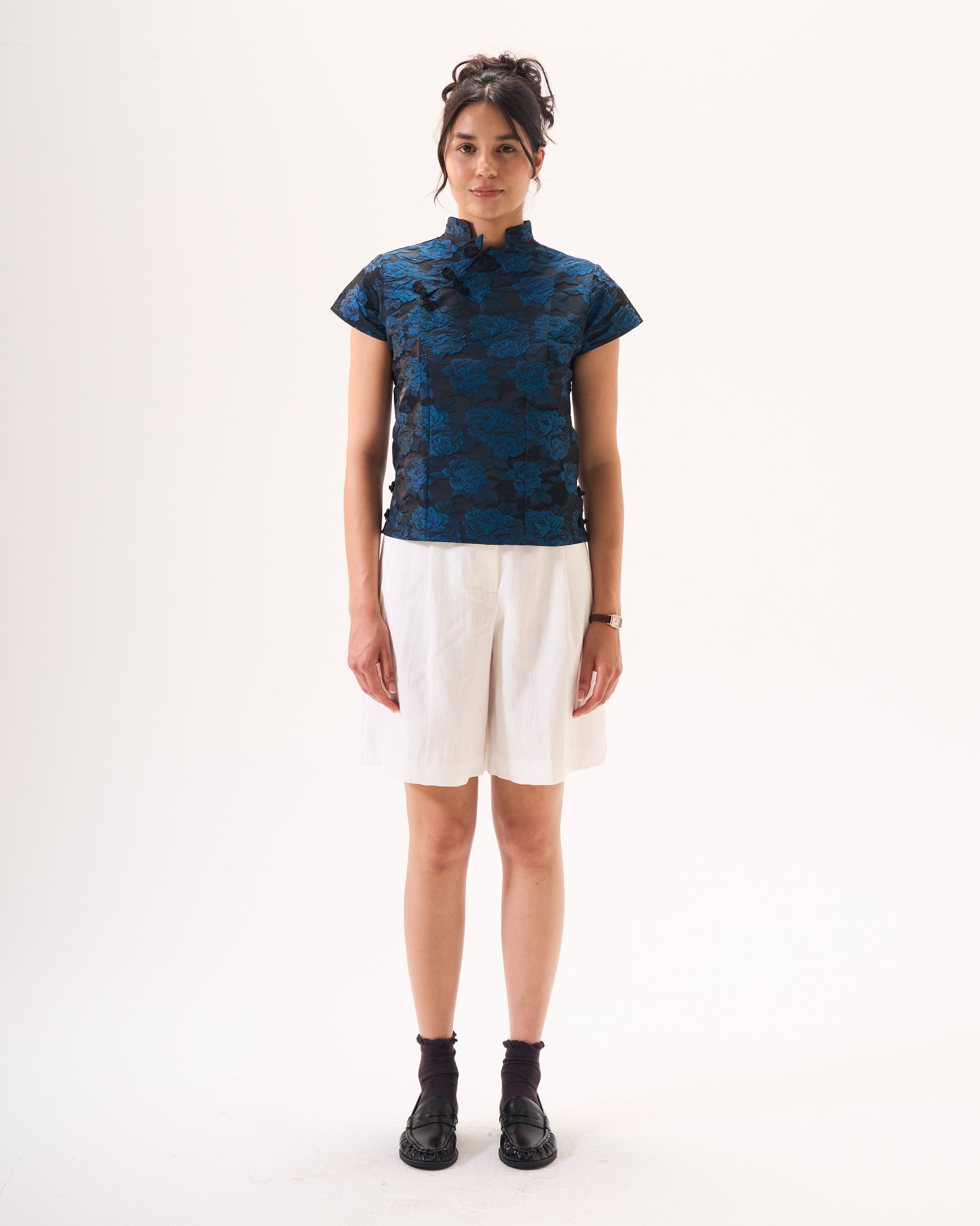 Blue Qipao Top