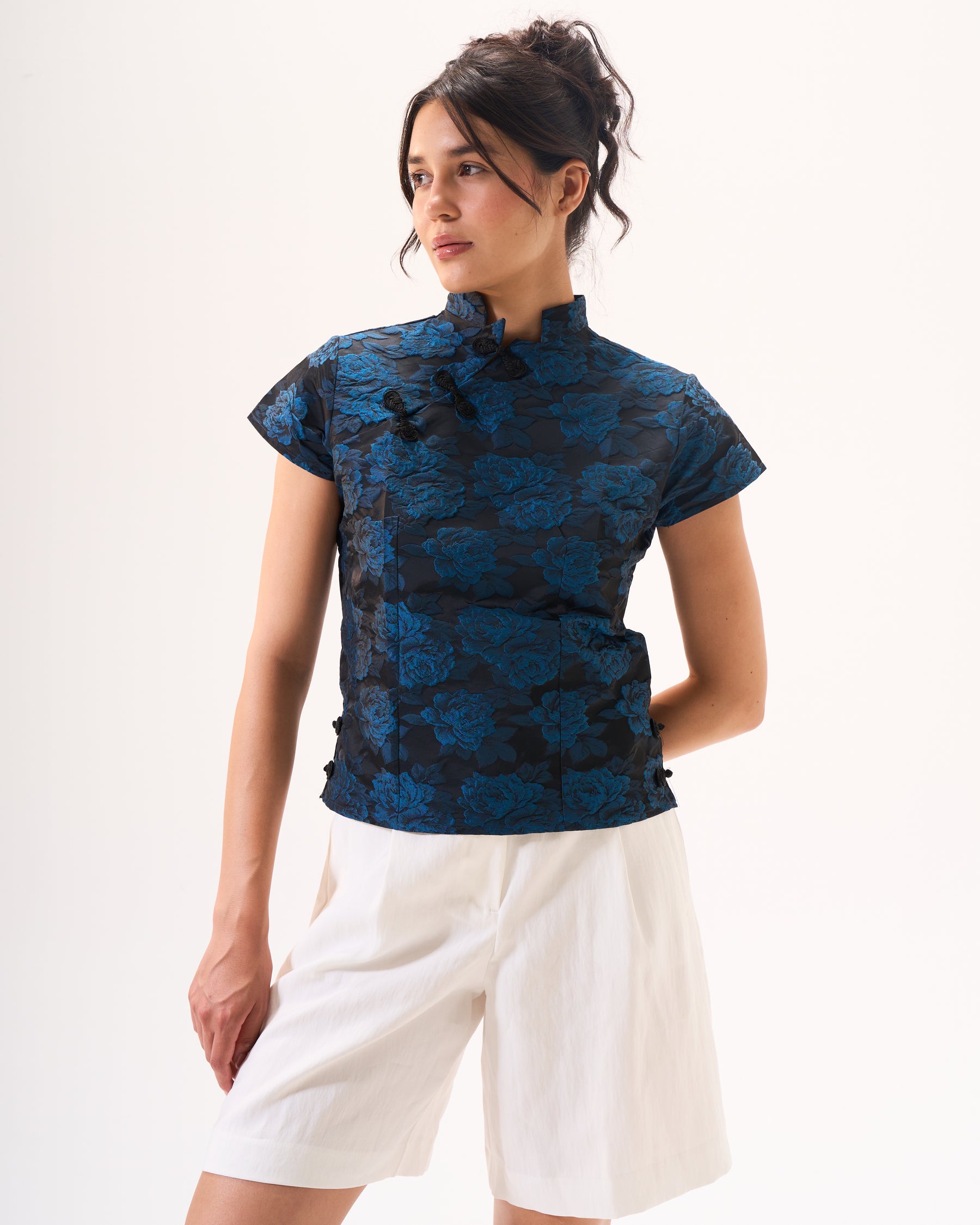 Blue Qipao Top