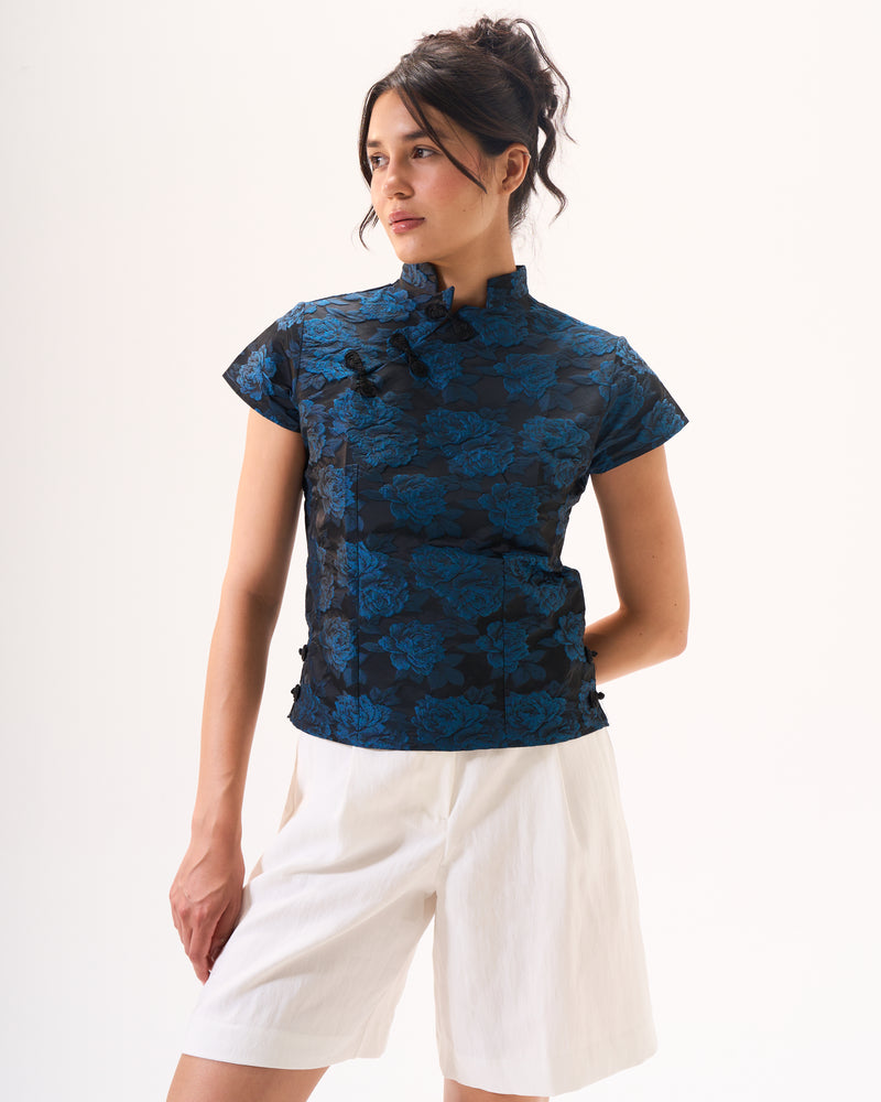 Blue Qipao Top