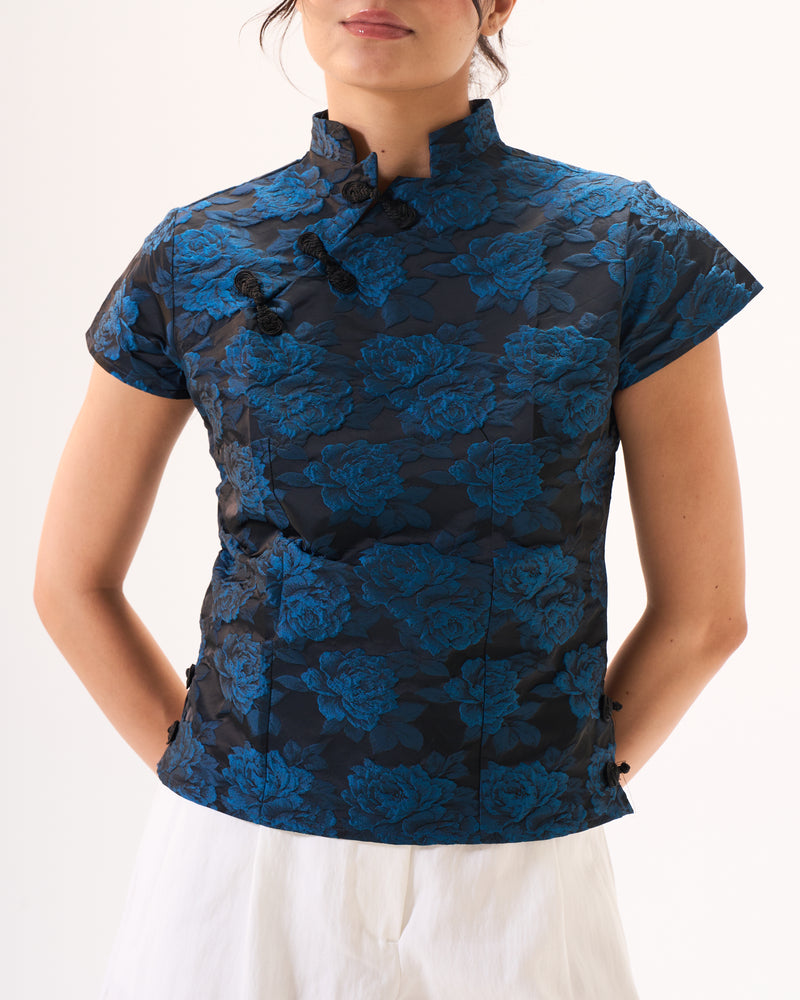 Blue Qipao Top