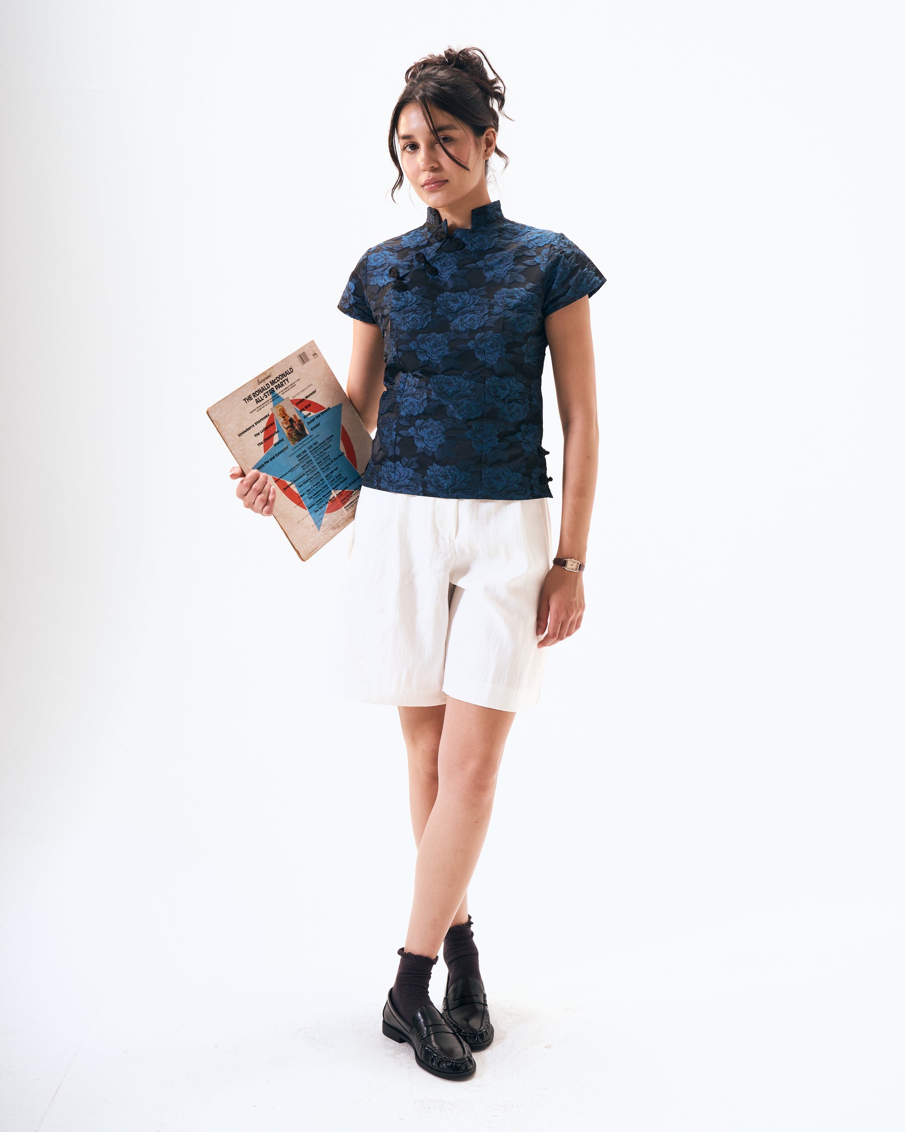 Blue Qipao Top