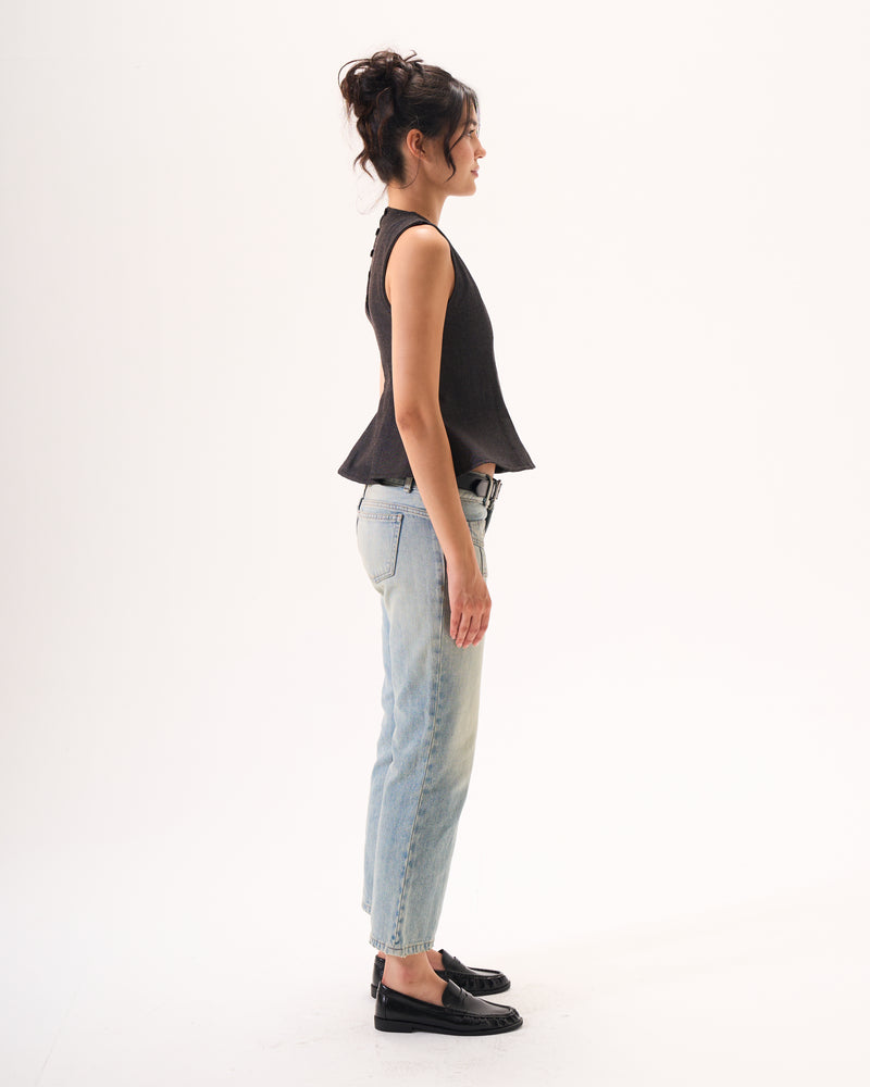 Denim corset top