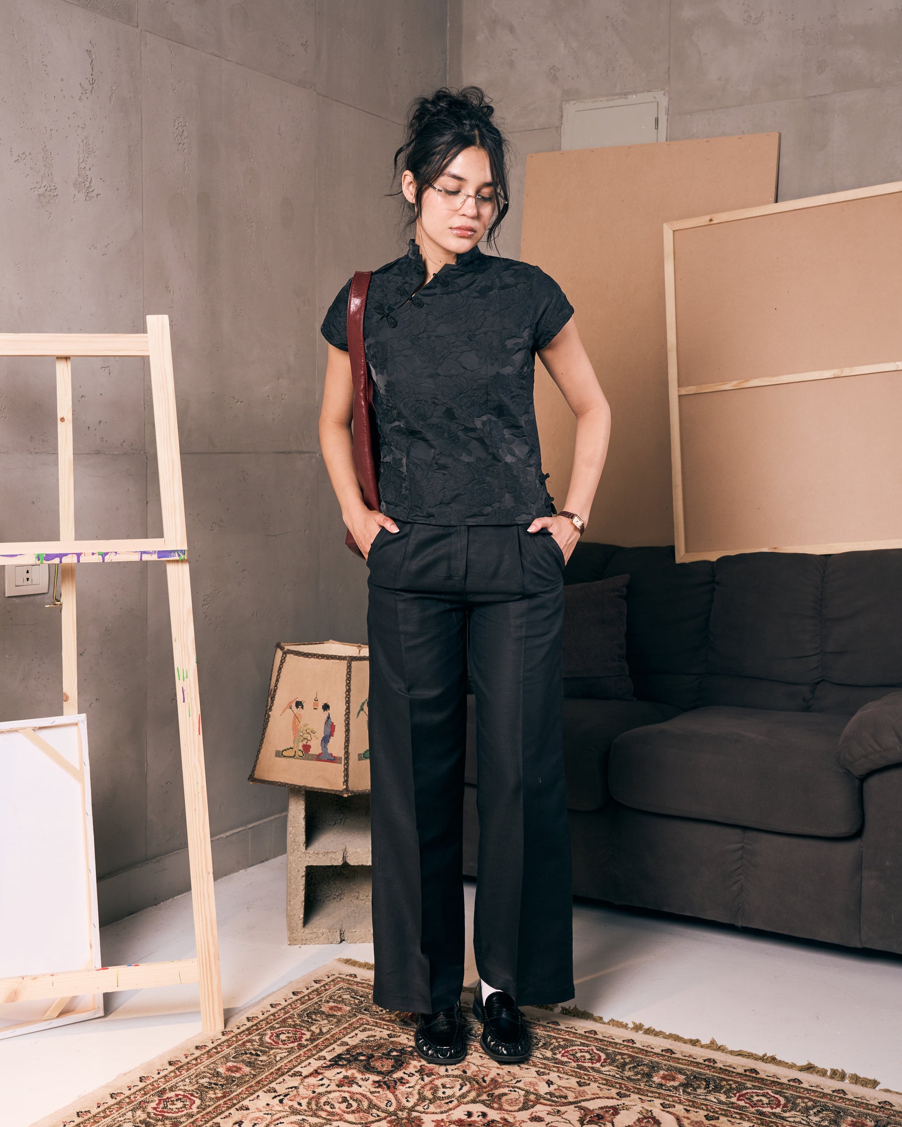 Trousers with Buckle Detail